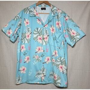 Vintage Krazy Klothes Hawaiian Shirt Tropical Island Paint Sz Large